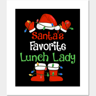 Santa's Favorite Lunch Lady Funny Christmas Pajamas Posters and Art